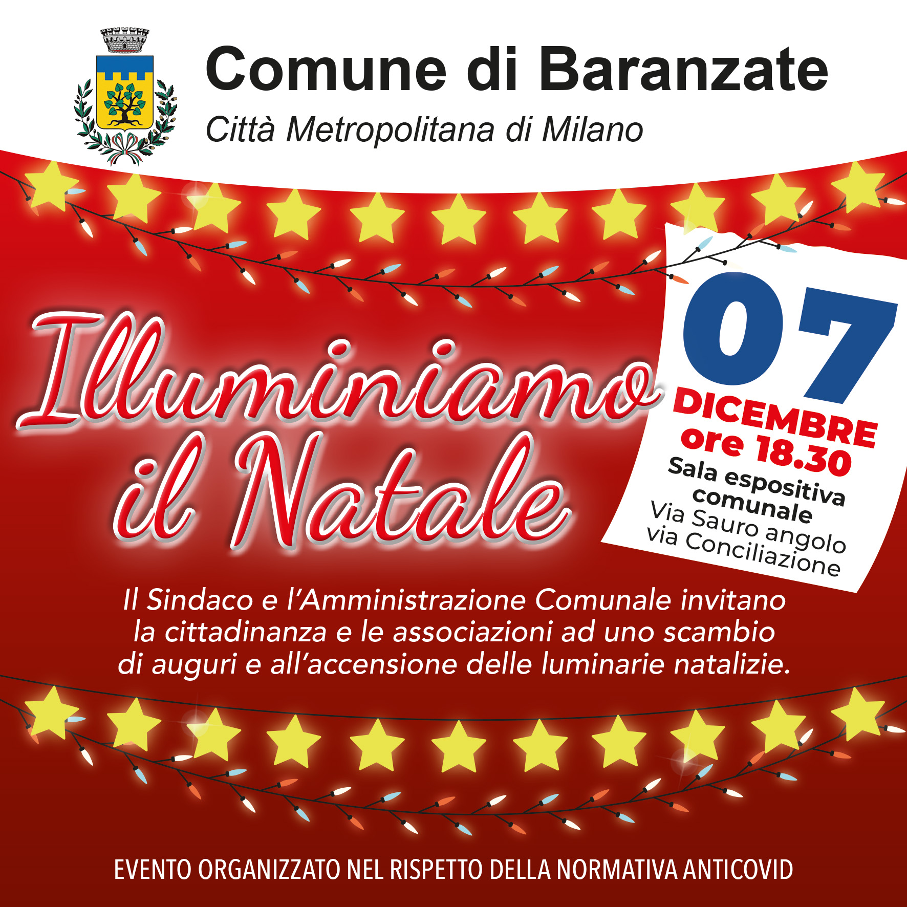 Illuminiamo il Natale 7 dicembre 2021 Comune di Baranzate Illuminiamo il Natale 7 dicembre 2021 Comune di Baranzate